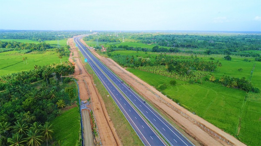 斯裡蘭卡南部高速延長線中建標段率先交工