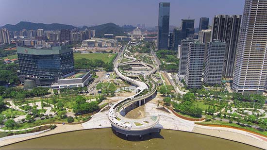 佛山顺德德胜新城中轴线改造升级项目全面投入使用